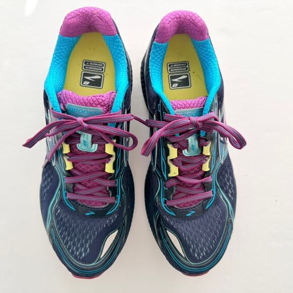 Brooks Ghost 8 Pink Blue Teal Size 8 Knit Run Gym Walk Comfort Worn 1X RARE - Picture 3 of 7